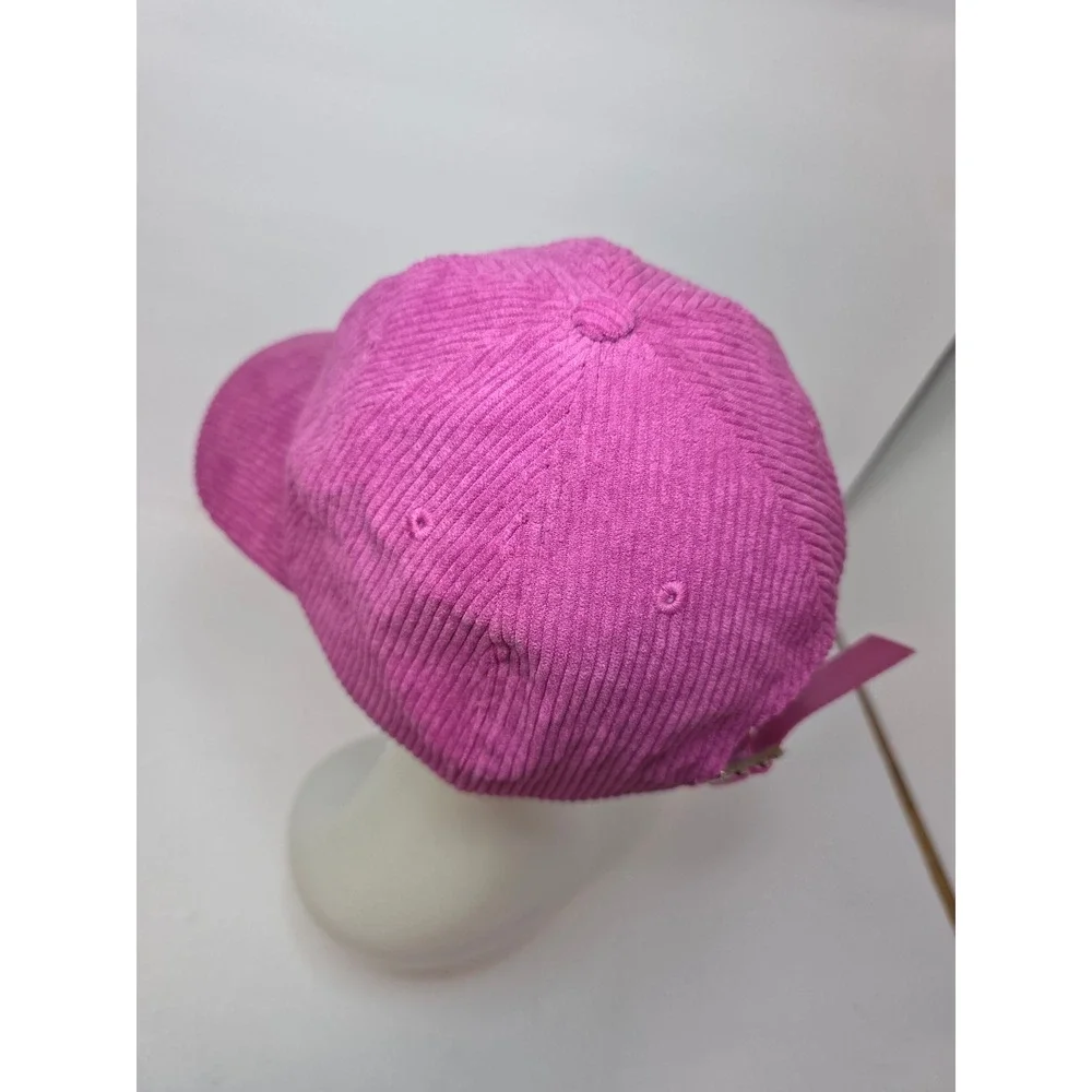 Anthropologie Magenta Pink Corduroy BaseballCap Adjustable Strapback Hat Stylish